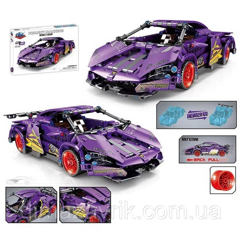 Конструктор Kazi KY1031 "Гонічний автомобіль" 443 деталі, фото 1