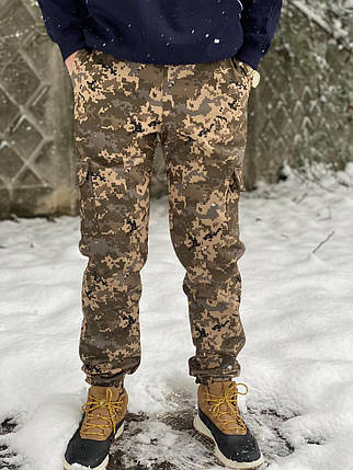 Армійські тактичні штани софтшелл на манжетах,Штани чоловічі soft shell на флісі XXL, фото 2