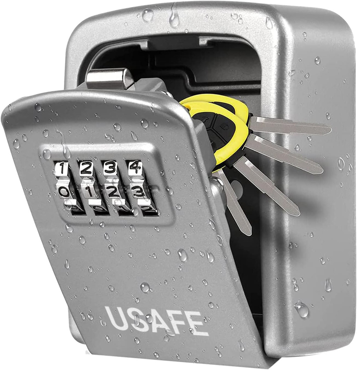 Антивандальный настенный мини сейф uSafe KS-08 для ключей, с кодовым замком, Серебряный - фото 1 - id-p1696757081