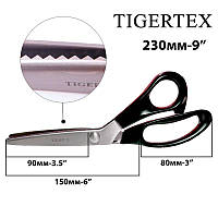 Ножницы Зиг-заг №9/230мм для ткани НС TIGERTEX А-85 147г