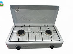 Плита газова KUMTEL на 2 конфорки з кришкою