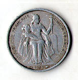 Французька Океанія 5 пива 1952 рік алюміній No993/1, фото 3