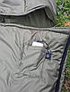 Зимовий спальний мішок із підігрівом сушка от USB -35 Спальник ЗСУ Військовий спальний мішок збільшений 225*90 см, фото 6