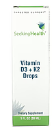 Seeking Health, капли витамин D3 + K2, 1 унция (30 мл)