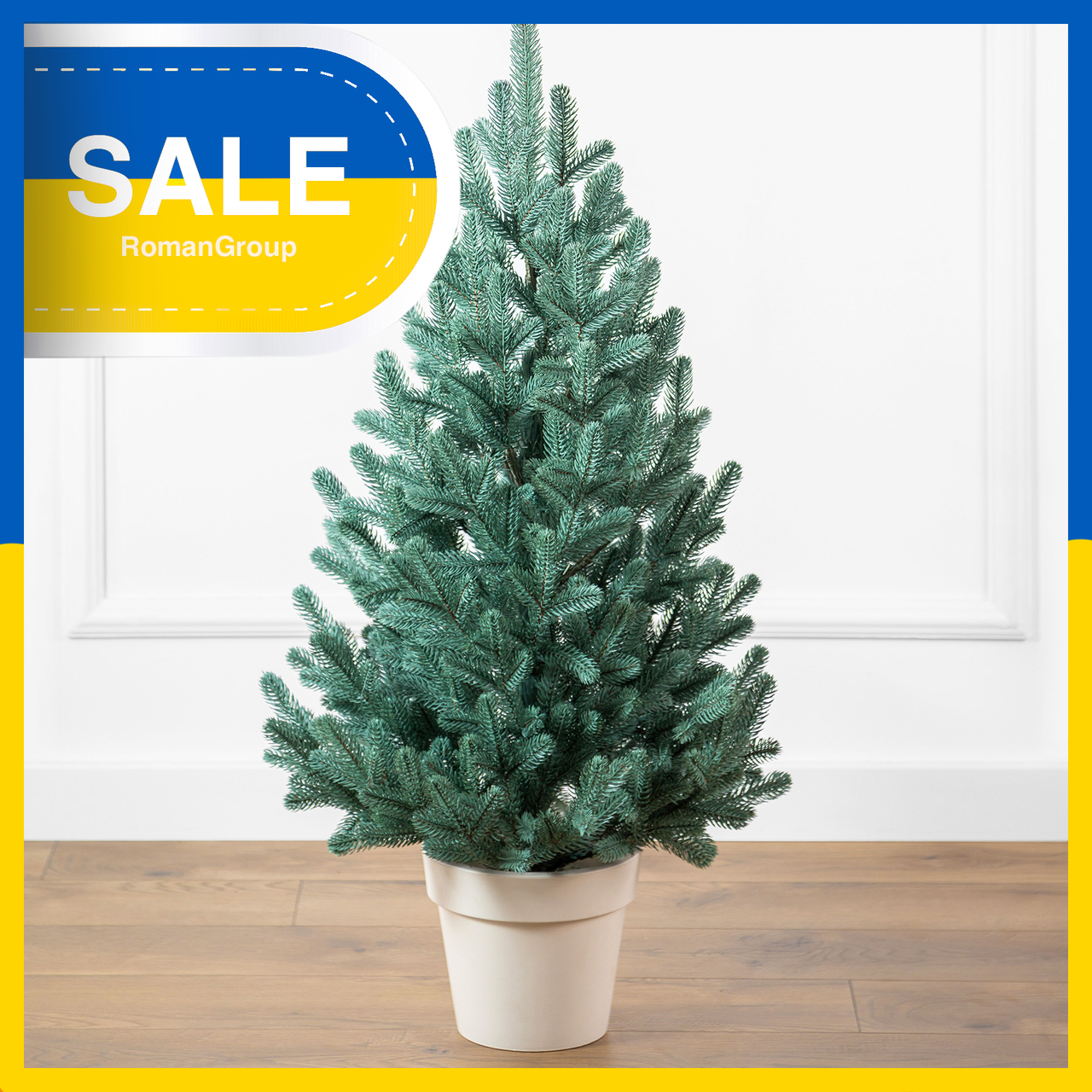 Елка в Горшке Искусственная Венская Литая Голубая — Купить Недорого на ...