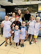 Комплект дитячий Latte Junior 7-12 років | Фартух + Ковпак + Нарукавники Білий, фото 9