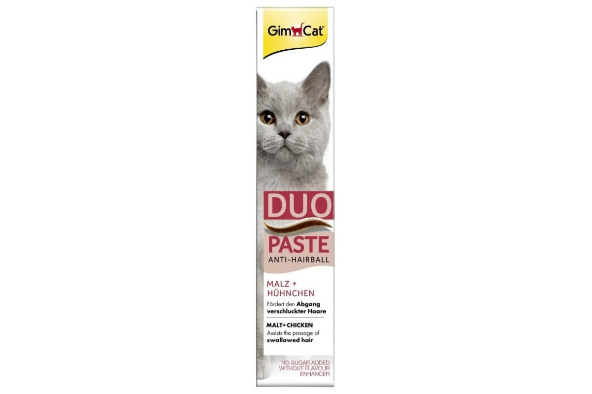Дуо Паста ДжимКет з куркою для виведення вовни у котів GimСat Anti-Hairball Duo-Paste Chicken + Malt 50г, фото 1