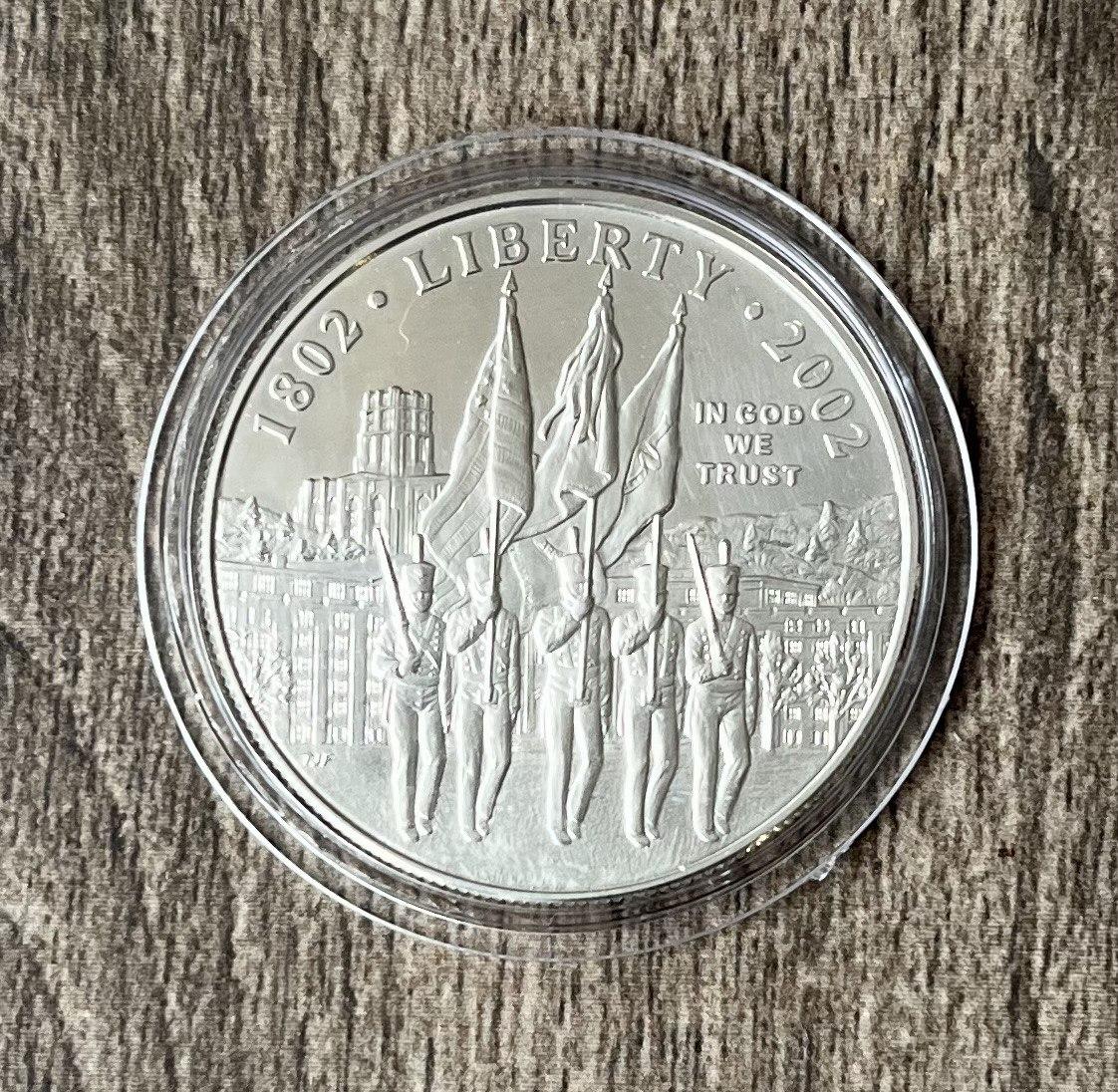 Срібна монета США 1 долар 2002 р. Вест Поїнт