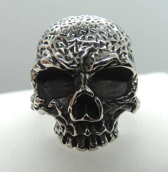 Чоловічий модний перстень череп у стилі панк, скелет череп із титанової сталі преміум якості виріб, розмір 23