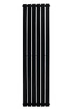 Вертикальний дизайнерський радіатор опалення ARTTIDESIGN Livorno II 6/1200/408/50 чорний матовий, фото 4