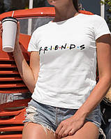 Белая женская футболка с принтом FRIENDS - ДРУЗЬЯ