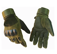 Тактические полнопалые перчатки ВСУ армейские олива закрытые военные перчатки с пальцами ЗСУ