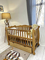 Ліжко NATALI на підшипниках з відкидною боковиною з шухлядою (бук)