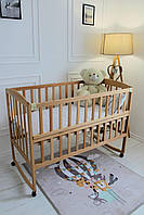 Ліжко AMELI з відкидною боковиною, дугами та колесами (бук)