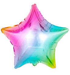 Повітряні кулі "Star" Іспанія, Ø 45 см, колір - веселка (металік)