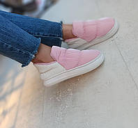 Уги дутики стьобані автоледі Рожеві зимові UGG Pink короткі сліпони мокасини жіночі теплі