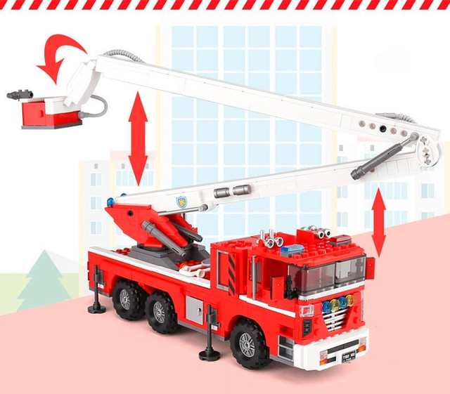 Конструктор пожежна машинка з рухомими елементами Конструктор функціональна пожежна машина