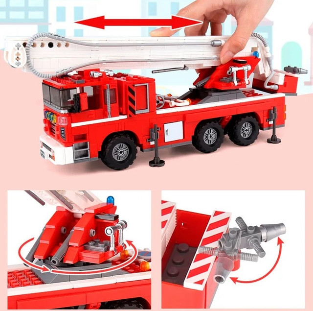 Конструктор пожежна машинка з рухомими елементами Конструктор пожежна машина з рухомими деталями