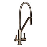 Змішувач для кухні під осмос TOPAZ SARDINIA TS 8812-H24-PVD-S гнучкий вилив-душ, нікель.D35,TAQ-M10 Baumar - Завжди Вчасно, фото 2