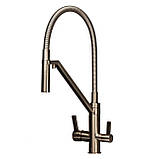 Змішувач для кухні під осмос TOPAZ SARDINIA TS 8812-H24-PVD-S гнучкий вилив-душ, нікель.D35,TAQ-M10 Baumar - Завжди Вчасно, фото 3