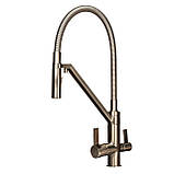 Змішувач для кухні під осмос TOPAZ SARDINIA TS 8812-H24-PVD-S гнучкий вилив-душ, нікель.D35,TAQ-M10 Baumar - Завжди Вчасно, фото 4