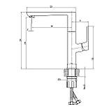 Змішувач для кухні TOPAZ LEXI TL 21401-H57-GB cartridge D25 шланги 55см,титан блиск PVD Baumar - Завжди Вчасно, фото 6