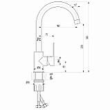 Змішувач для кухні TOPAZ CORSICA TC 8809-H48-GB- cartridge D35 шланги TAQ-M1055, титан блиск PVD Baumar - Завжди Вчасно, фото 4
