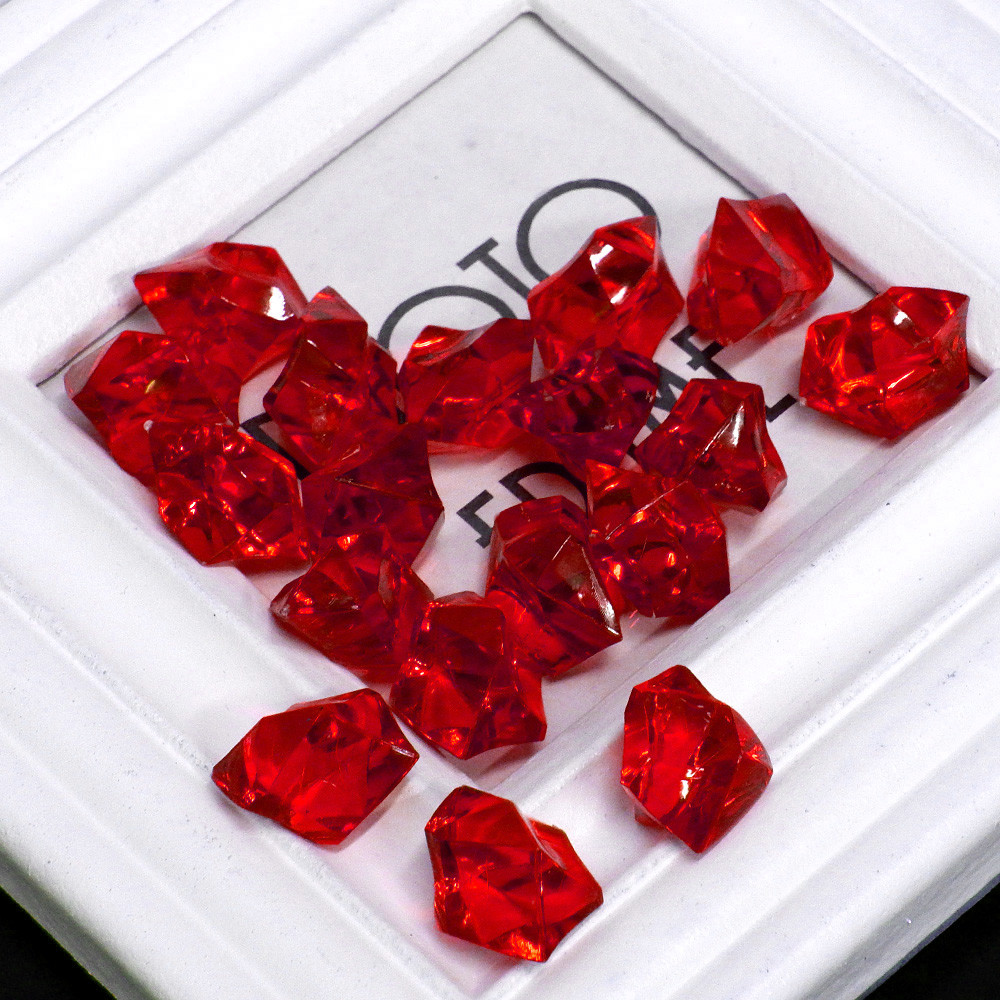 Кристалі декоративні "Штучний лід" ~24х17 мм (10 шт) червоний