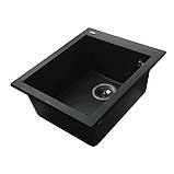 Гранітна мийка Globus Lux LAMA чорний 410х500мм-А0002 Baumar - Завжди Вчасно, фото 2