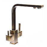 Змішувач для кухні під осмос Globus Lux LAZER GLLR-0111-9-BRONZE Baumar - Завжди Вчасно, фото 4