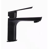 Змішувач для умивальника TOPAZ LEXI TL 21201-H57-BL на гайці,Чорний мат.,шланги TAQ-M1055,D25 Baumar - Завжди Вчасно, фото 2