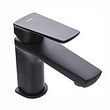 Змішувач для умивальника TOPAZ LEXI TL 21201-H57-BL на гайці,Чорний мат.,шланги TAQ-M1055,D25 Baumar - Завжди Вчасно, фото 3