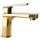 Змішувач для умивальника TOPAZ LEXI TL- 21201-H57-AU cartridge D25 золото PVD Baumar - Завжди Вчасно, фото 4