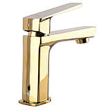 Змішувач для умивальника TOPAZ LEXI TL- 21201-H57-AU cartridge D25 золото PVD Baumar - Завжди Вчасно, фото 5