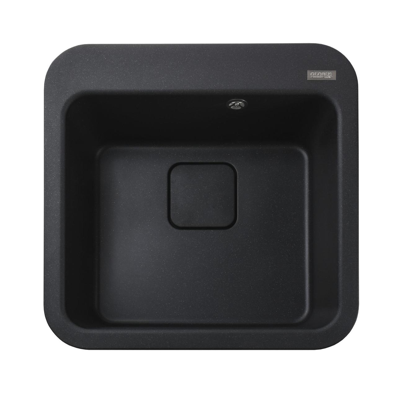 Гранітна мийка Globus Lux BARBORA чорний металік 510х510мм-А0001 Baumar - Завжди Вчасно, фото 1