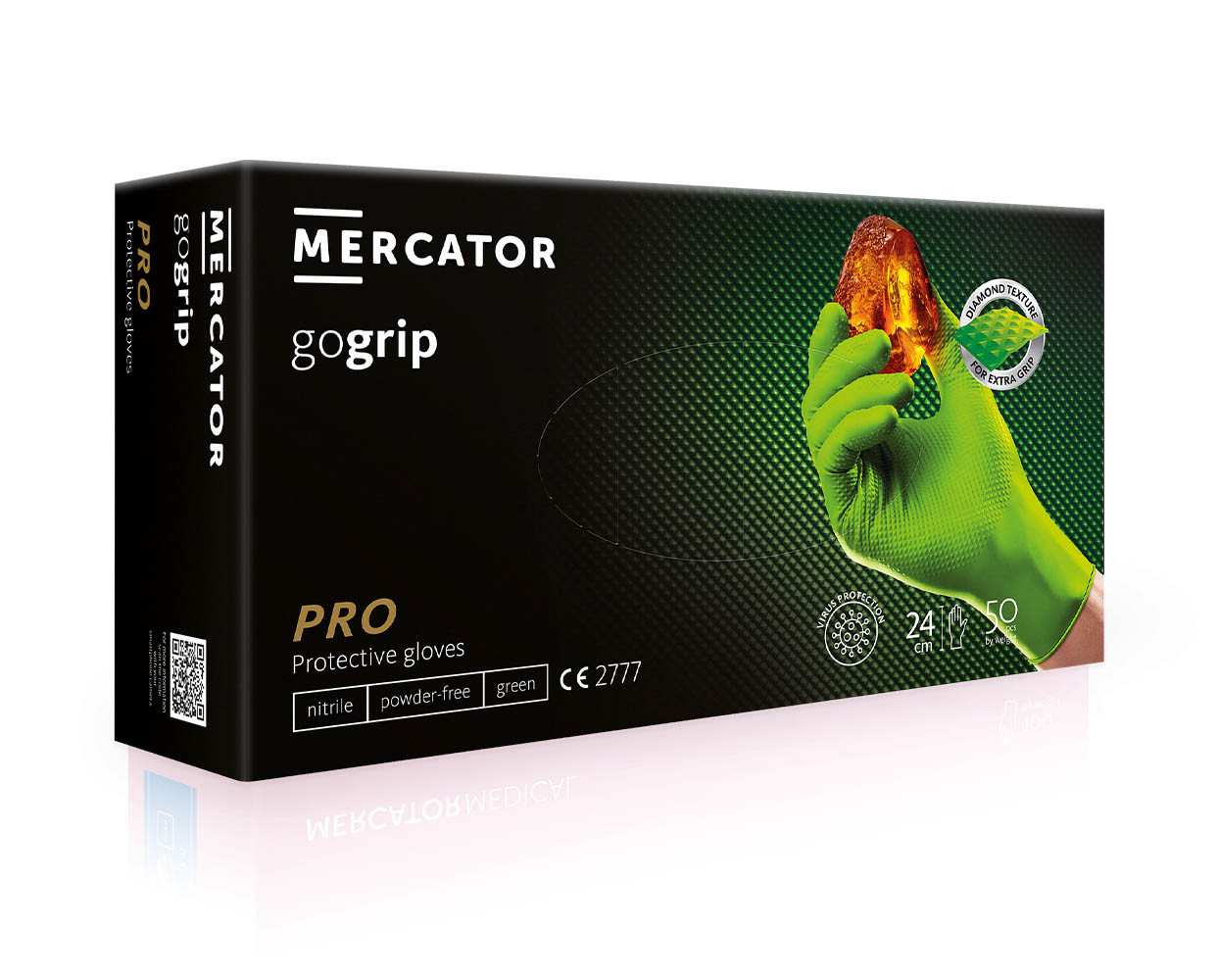 Надміцні нітрилові рукавички POWERGRIP GREEN (GOGRIP) L