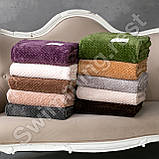 Плед Покривало мікрофібра "Бамбук" 150х200 см Кремовий, фото 5