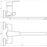 Змішувач для ванної Globus Lux QUEENSLAND GLQU-0208 EURO латунь L350мм(картридж Sedal) Baumar - Завжди Вчасно, фото 4