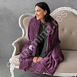 Плед Покривало мікрофібра "Бамбук" двоспальний євро 200х220 см Фіолетовий, фото 2