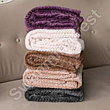 Плед Покривало мікрофібра "Бамбук" двоспальний євро 200х220 см Світлий Капучіно, фото 9