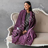 Плед Покривало мікрофібра "Бамбук" двоспальний євро 200х220 см Фіолетовий, фото 3