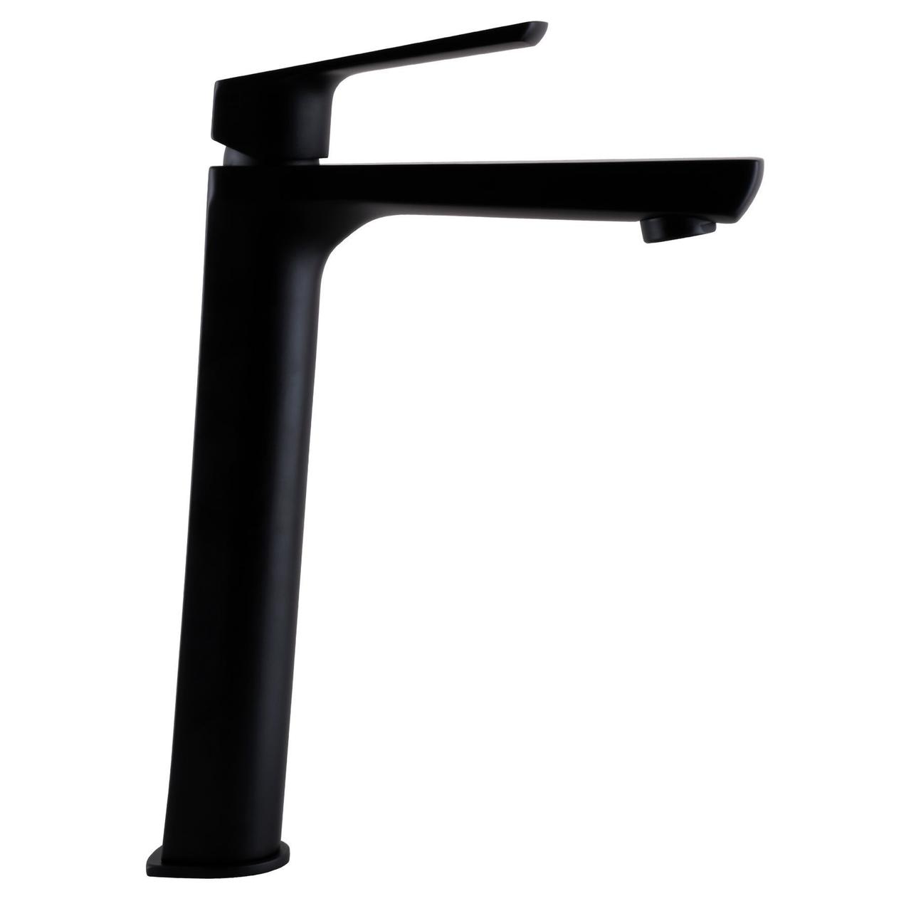 Змішувач для умивальника TOPAZ LEXI TL 21203-H57-BL високий,Чорний мат.,шланги TAQ-M1055,D25 Baumar - Завжди Вчасно, фото 1