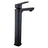 Змішувач для умивальника TOPAZ LEXI TL 21203-H57-BL високий,Чорний мат.,шланги TAQ-M1055,D25 Baumar - Завжди Вчасно, фото 5