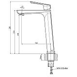 Змішувач для умивальника TOPAZ LEXI TL 21203-H57-BL високий,Чорний мат.,шланги TAQ-M1055,D25 Baumar - Завжди Вчасно, фото 6
