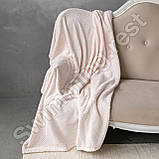 Плед Покривало мікрофібра "Бамбук"  180х200 см Молочний, фото 3