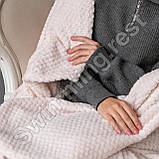 Плед Покривало мікрофібра "Бамбук"  180х200 см Молочний, фото 2