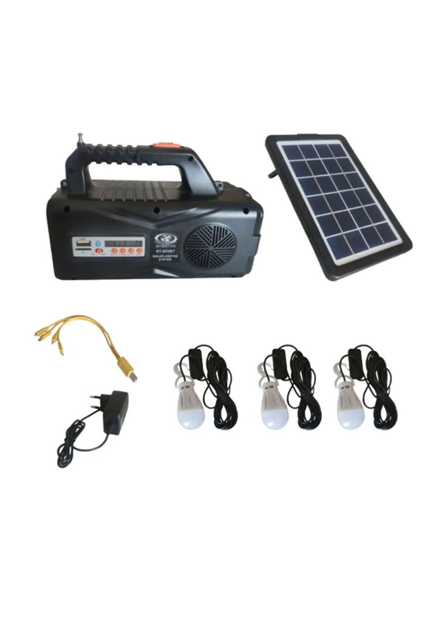 Портативна сонячна автономна система Solar Light RT-905BT панель похідний ліхтар радіо повербанк акумулятор