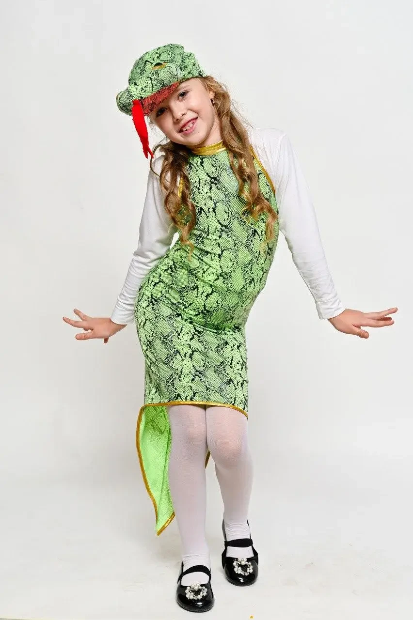 Карнавальний костюм змії для дівчинки зріст 116-140
