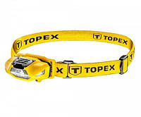Налобний ліхтар Topex 94W390 LED, на резинці (гумовій стрічці), світлодіодний ліхтарик на голову (лоб)