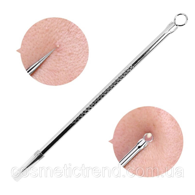 Голка-відаля для чищення обличчя косметологічна двостороння, L=8см